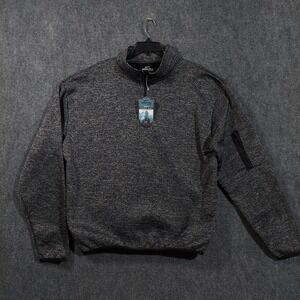 Jackson Hole Sweatshirt Mens XL Gray Spacedye Fleece Mock Neck Pullover Pockets